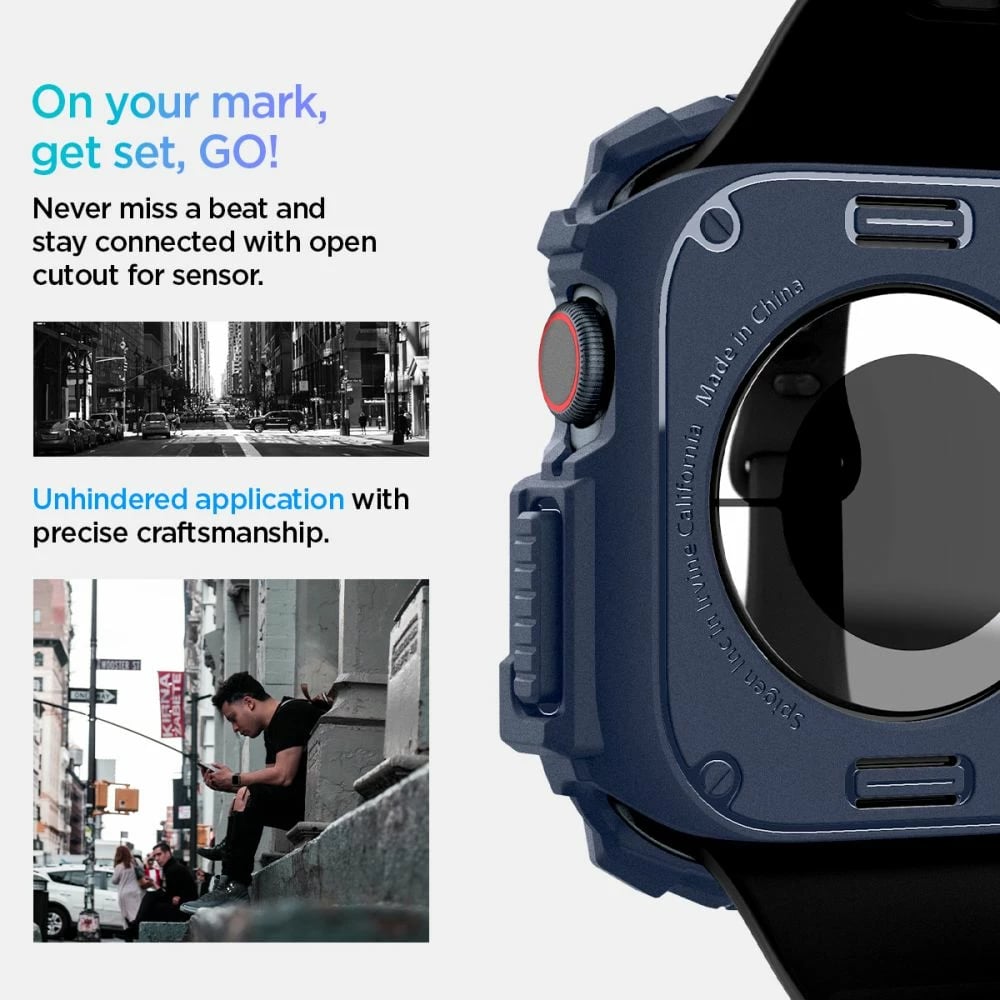 Mbështjellës Spigen Rugged Armor për Apple Watch 10, 46mm, Blu