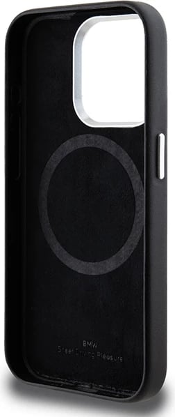 Mbështjellës BMW Signature Wrapped Metal MagSafe për iPhone 15 Pro, i zi