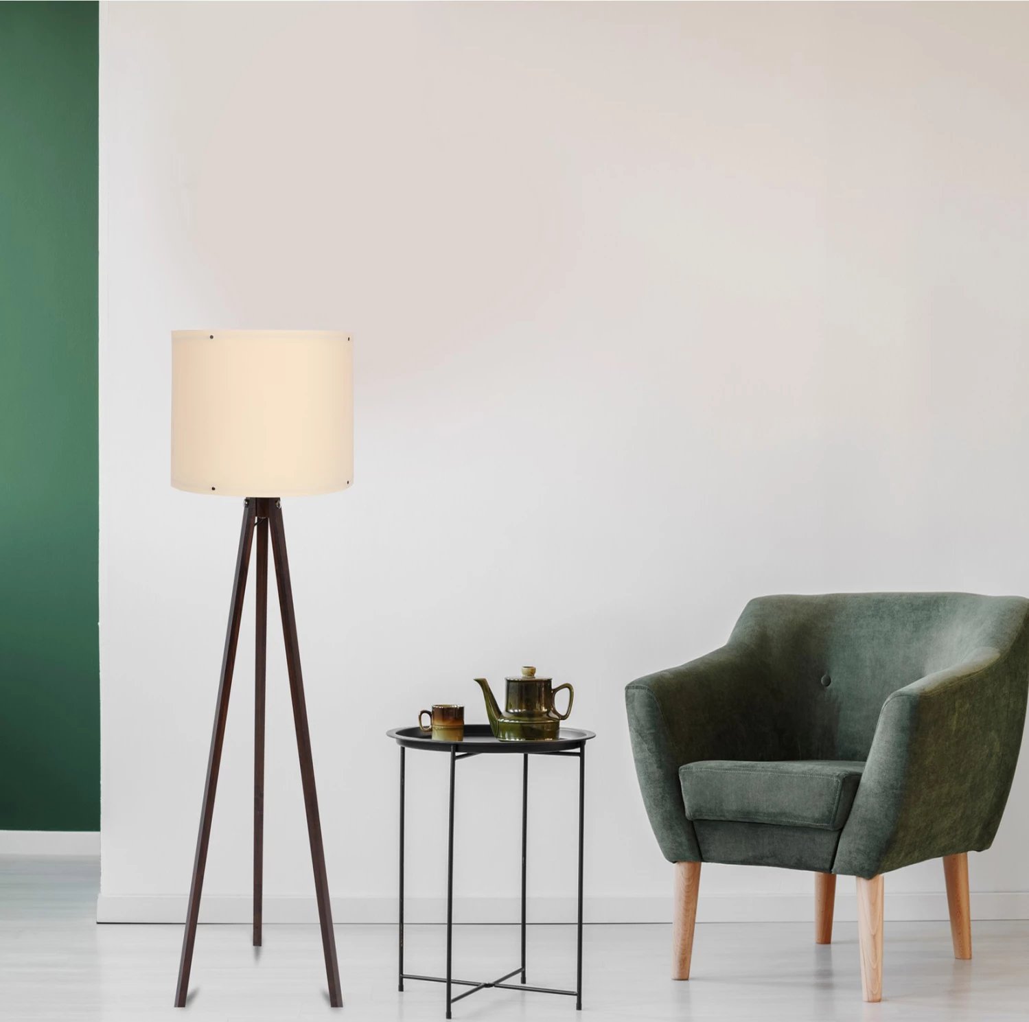 Llambë dyshemeje në ngjyrë arre dhe fildishi FH7272.01 Φ38x145cm