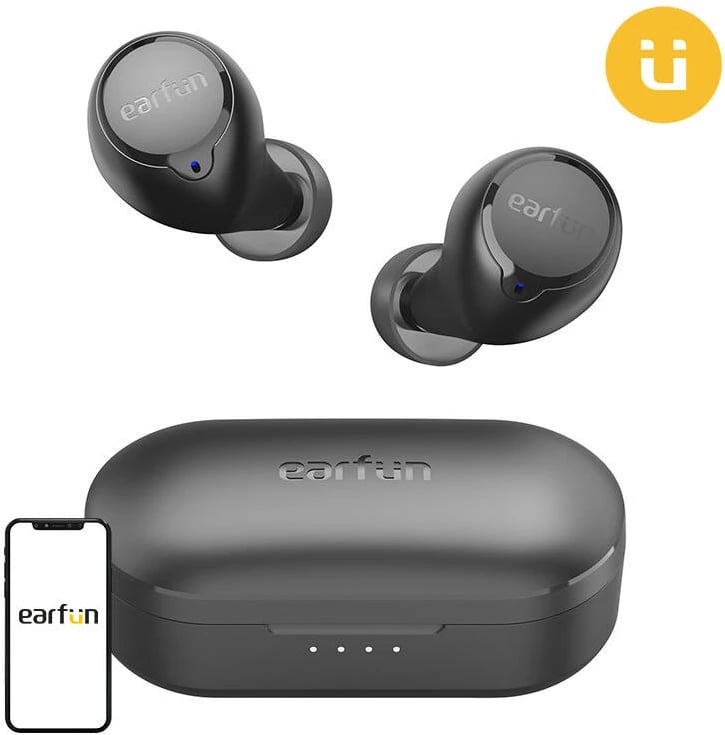 Kufje TWS EarFun Free 1S, in-ear, Bluetooth 5.3, IPX7, e zezë