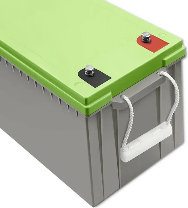 Akumulator Deep Cycle Gel Qoltec 12V 200Ah, Gri/Gjelbër