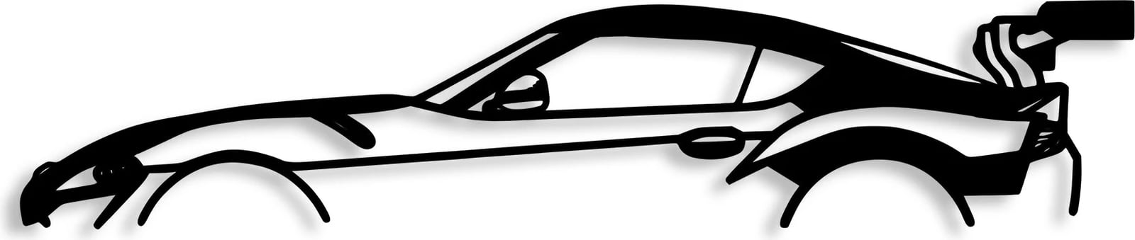 Aksesor dekorativ metalik për mur, silueta Dodge Viper