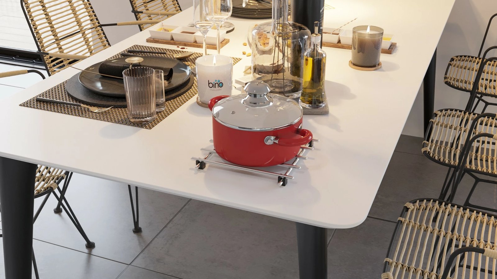 Tezgah koruyes metalik, krom, Aberto Design, 2x20x20cm