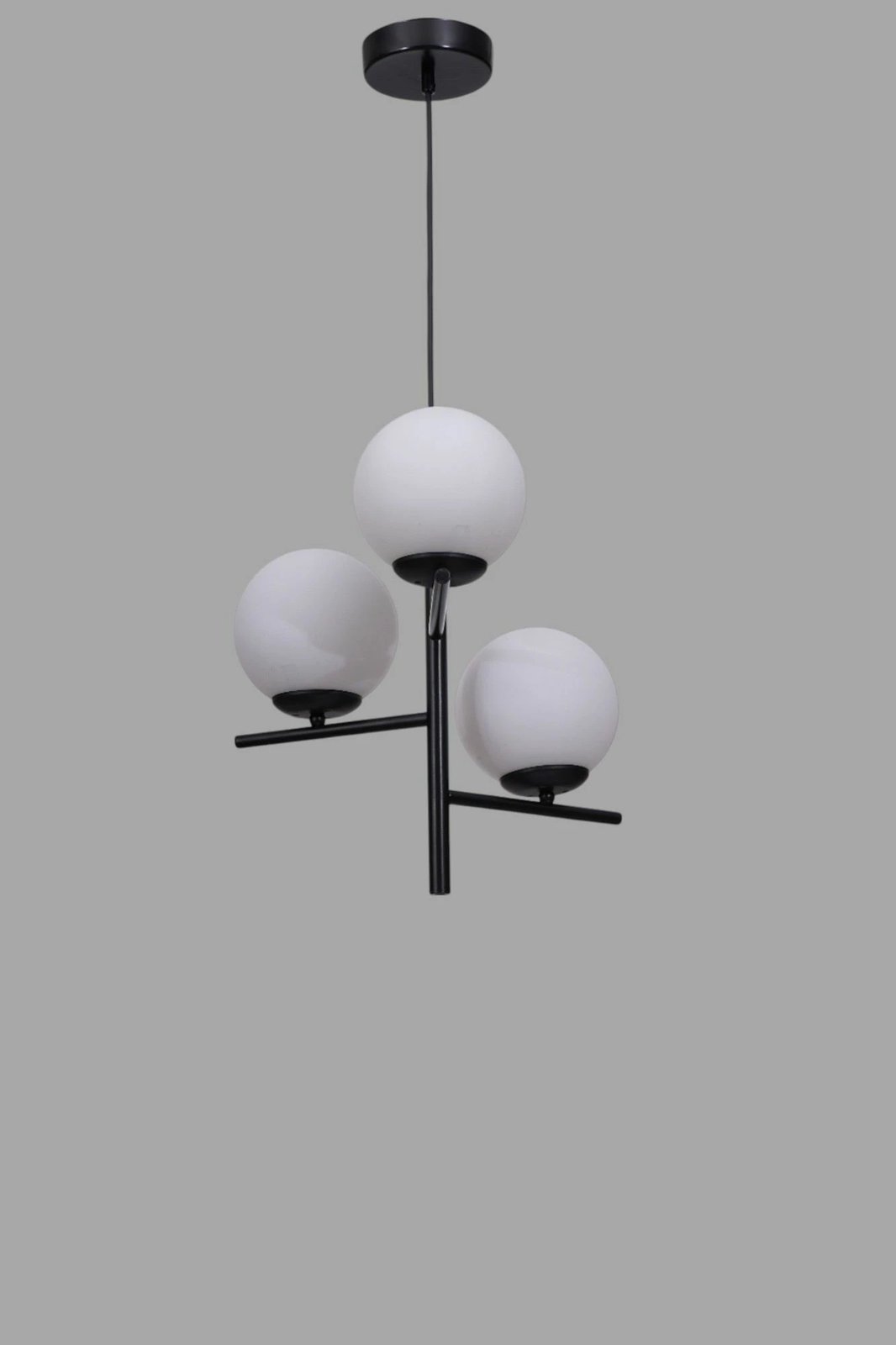 Llambadar Opviq, 9009-4, metal dhe qelq, e bardhë dhe e zezë