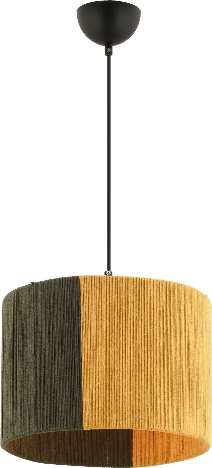 Llambë tavani Opviq, metal dhe jute, ngjyrë e gjelbër dhe e verdhë, 30x30x20cm