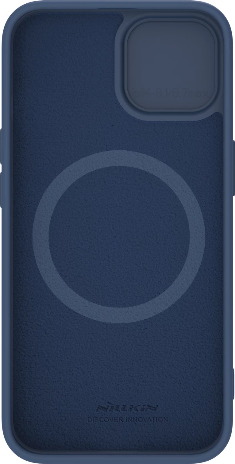 Mbështjellës Nillkin CamShield Silky Silicone për iPhone 15 Plus, Kaltër e errët