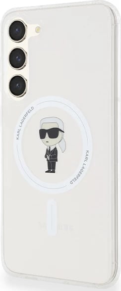 Mbështjellës Karl Lagerfeld IML Ikonik MagSafe për Samsung Galaxy S23+, Transparent