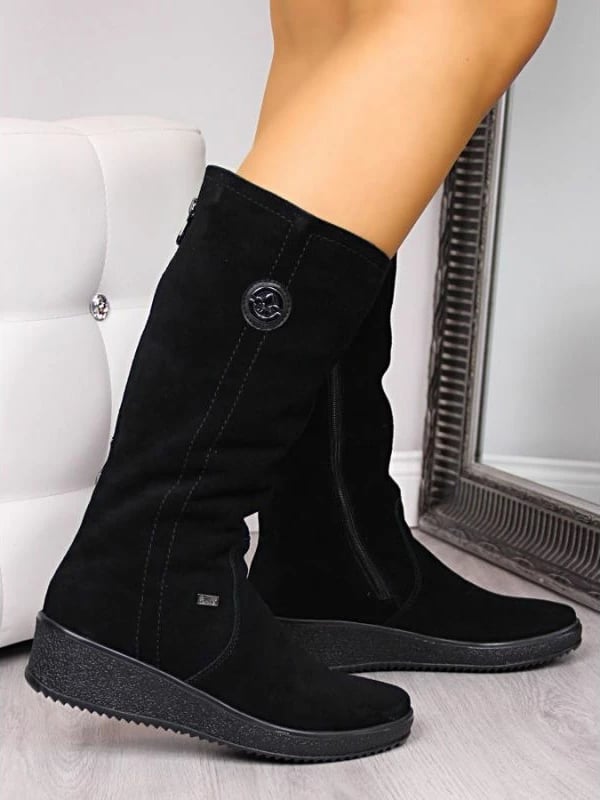 Çizme të gjata për femra Rieker, të zeza