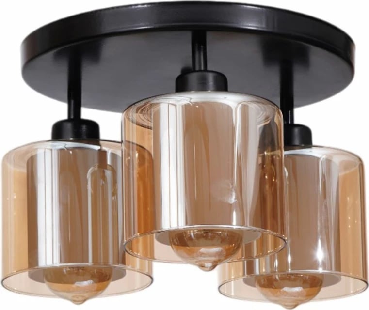 Llambadar Opviq, 9017-3, metal e qelq, ngjyrë mjaltë dhe e zezë