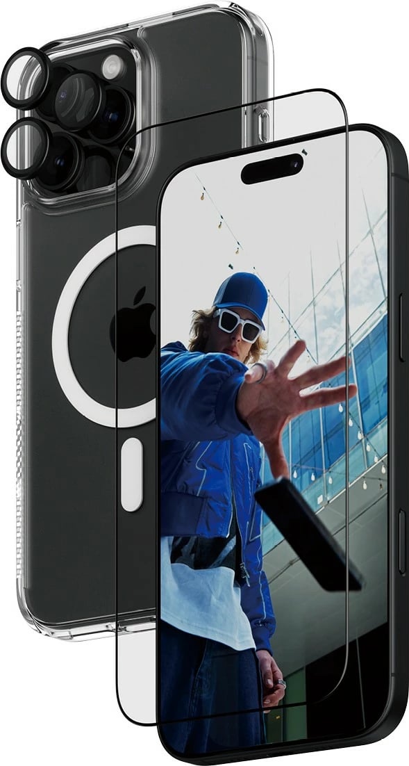 Mbështjellës PanzerGlass për iPhone 16 Pro Max, 3-në-1, transparent