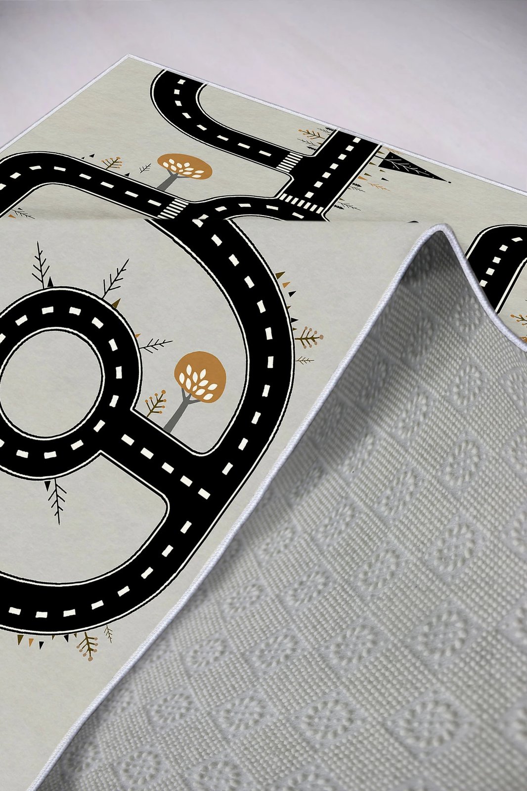 Qilim multingjyrësh për fëmijë, dizajn rrugësh, Conceptum Hypnose, WOOKECE018, 120x180cm