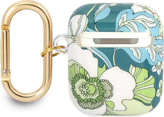 Mbështjellës Guess GUA2HHFLN për AirPods, Flower Strap Collection, i gjelbër