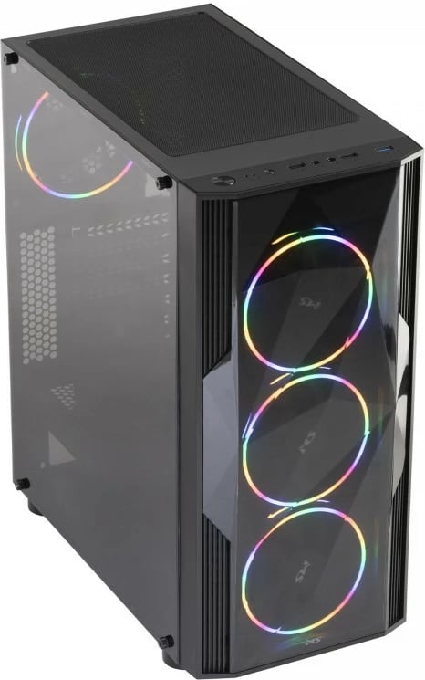 Kasë gaming MS FIGHTER V315, Midi Tower, ATX, xham i temperuar, e zezë