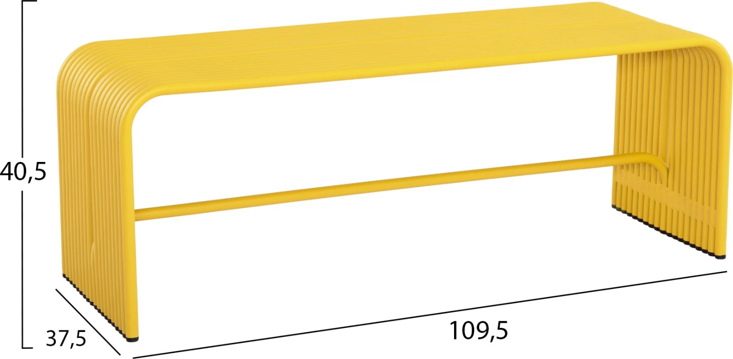 Bankë dy vendëshe INTREPID, alumin, ngjyrë e verdhë, FH6327.06, 109.5x37.5x40.5cm
