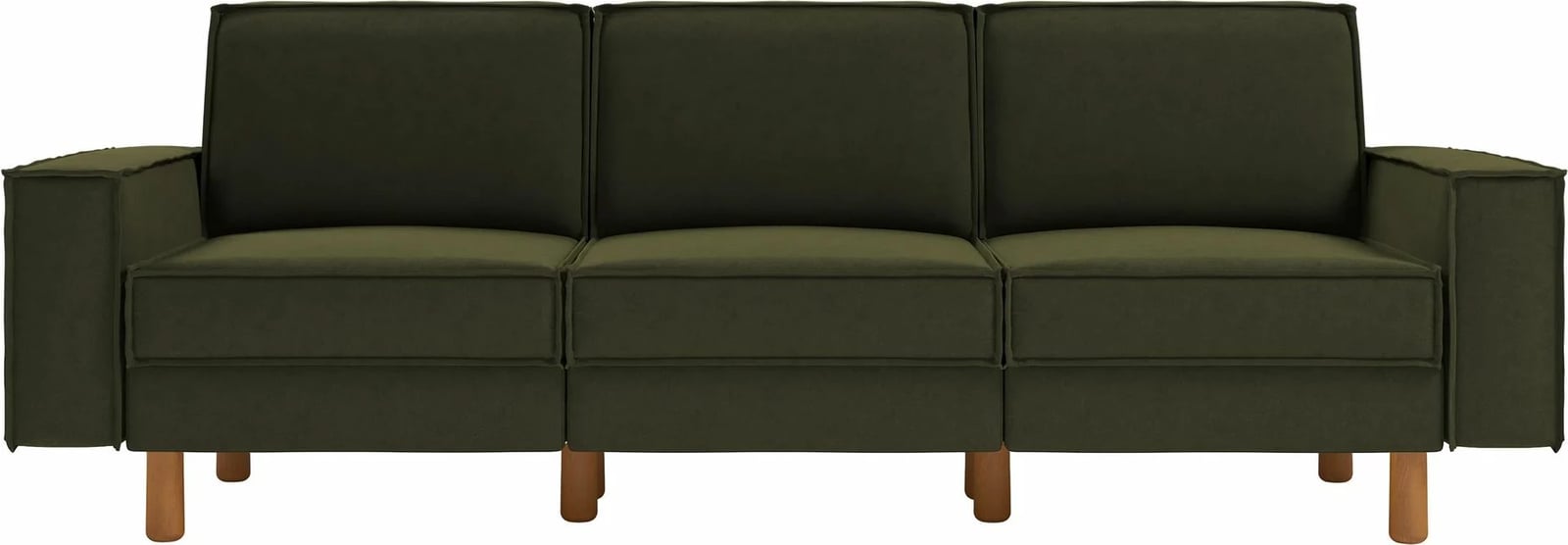 Divan treshe, ngjyrë jeshile vaji, këmbë druri arre, Atelier del Sofa, Sparrow Extra 3