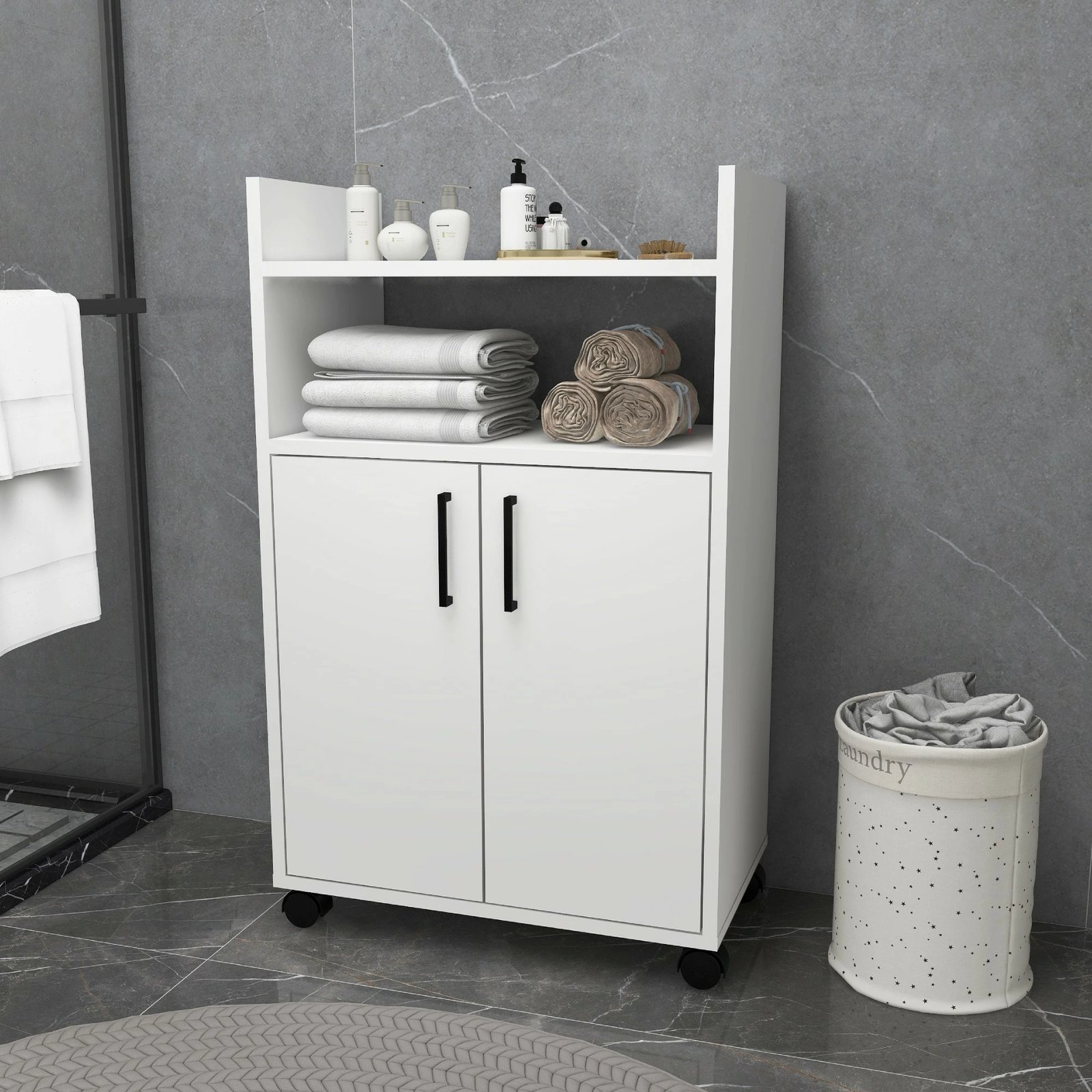 Dollap multifunksional Hanah Home, i bardhë, Tiraks
