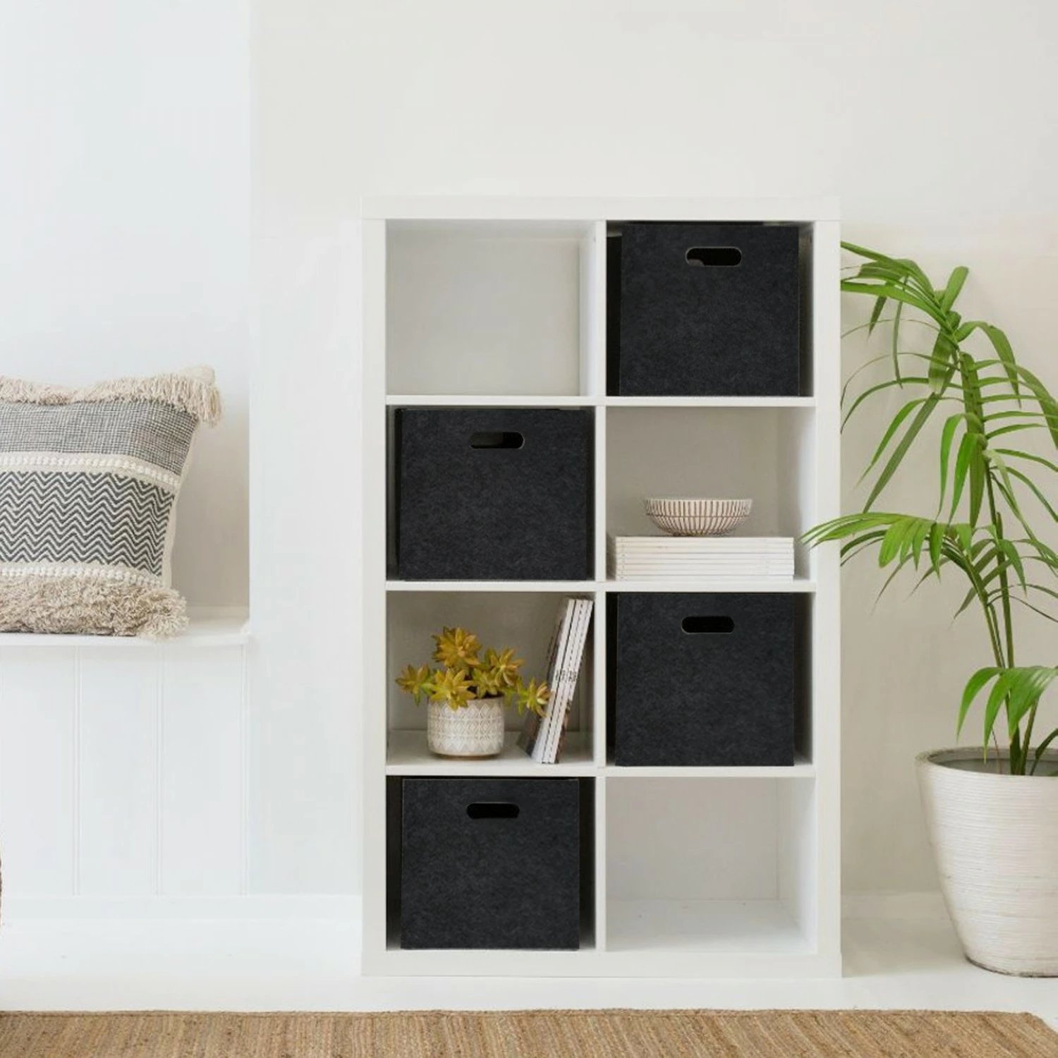 Set organizues tavoline prej fetle, 4 copë, ngjyrë e zezë, HMY-6355