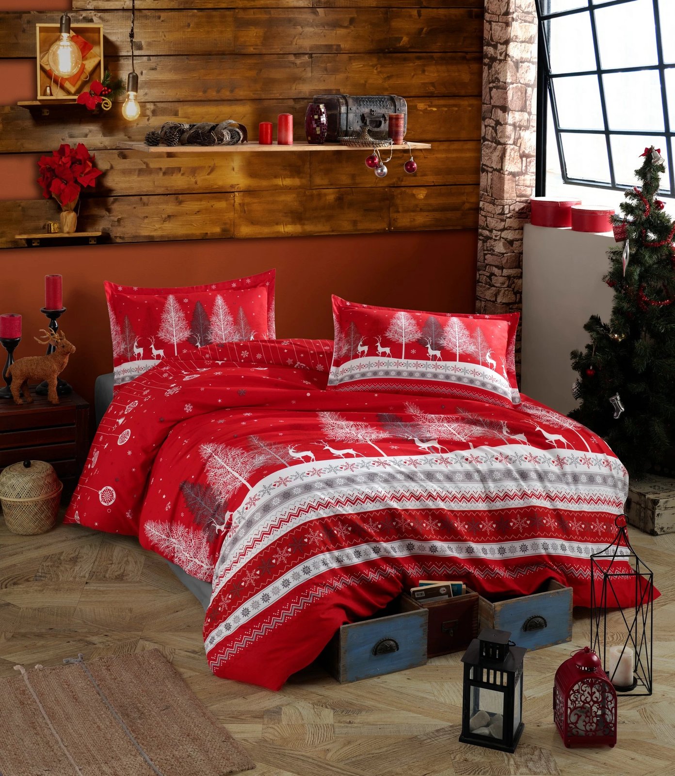 Set mbulesë për jorgan Super King, L'essentiel, Nadal, shumëngjyrësh