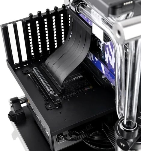 Kabllo riser PCI-E 4.0 Thermaltake TT Premium, 130mm, 2x 90° kënd, e zezë