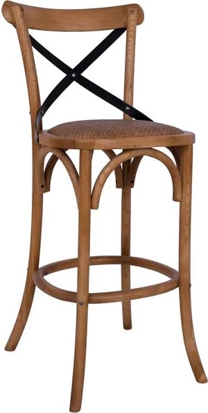 Karrige për bar, druri Forenza FH8304, metalike me shpinë të kryqëzuar, 50x58x113 cm