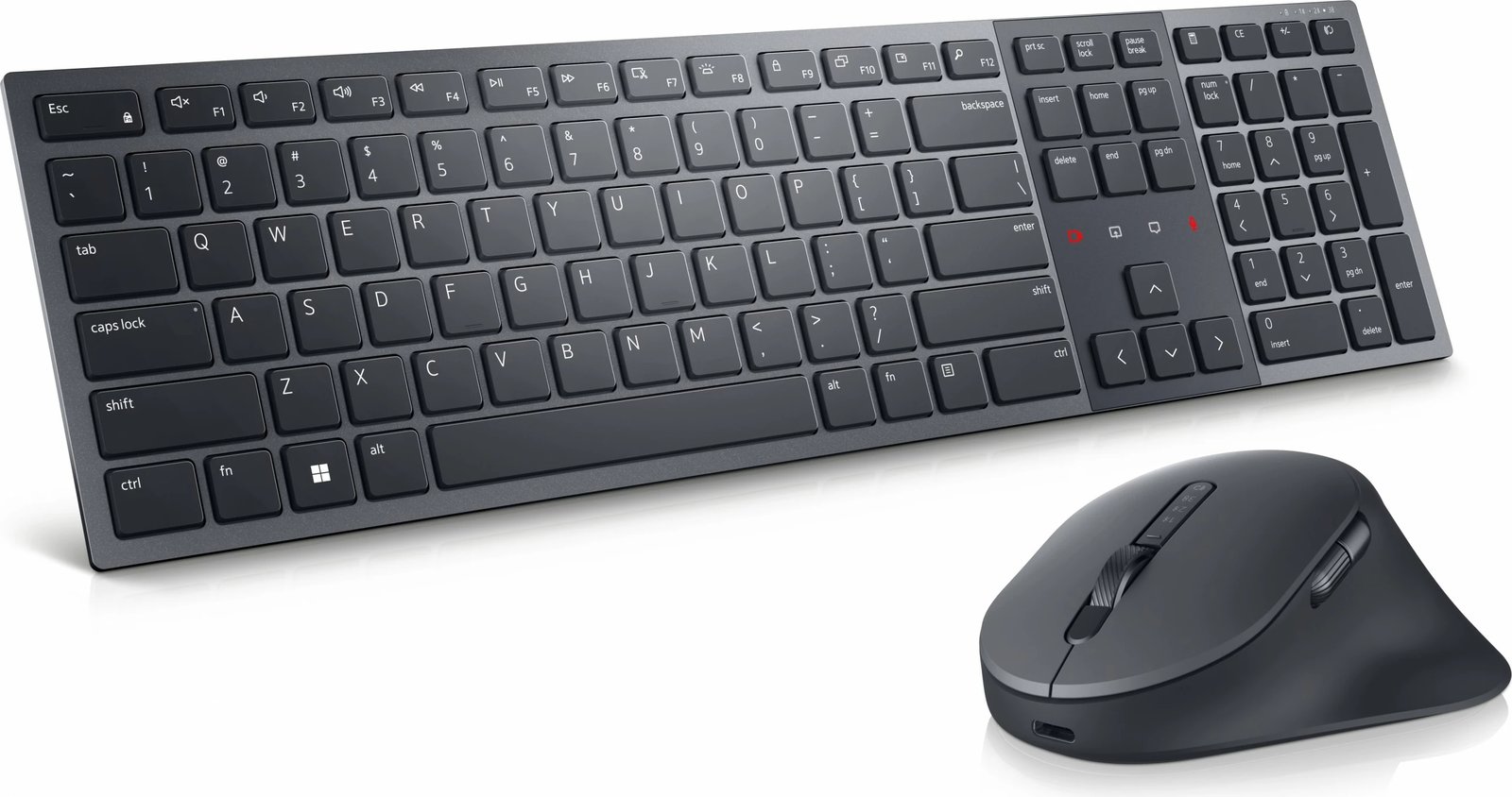 Tastierë dhe Maus DELL KM900, Wireless, RF Wireless + Bluetooth, QWERTZ, Grafit