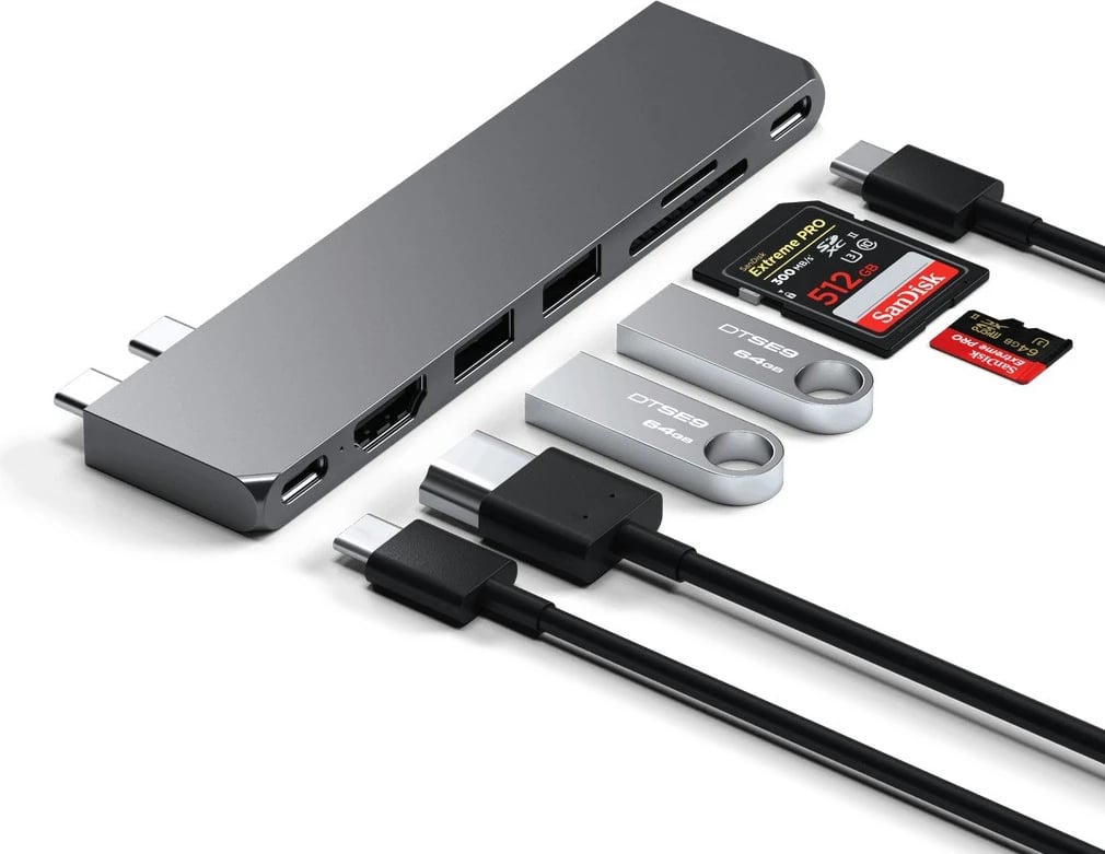 Docking station Satechi ST-HUCPHSM, USB Type-C, 2x HDMI, 2x USB-A, 2x USB-C, SD, Space Gray
