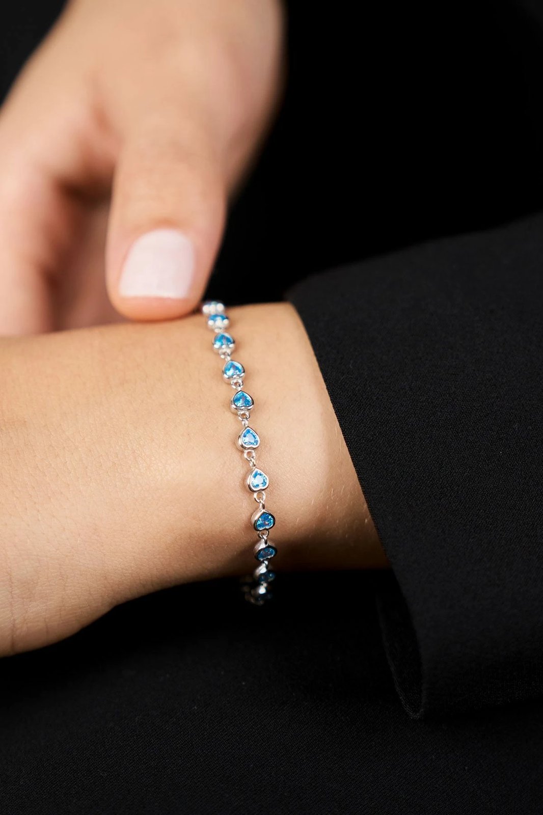 Byzylyk argjendi, ngjyrë e kaltër, Elika Silver, ELKYS60422Mavi