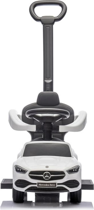 Makinë ride-on me dorezë udhëzuese, Milly Mally, Mercedes C-Class Deluxe, për 12–36 muaj, ngarkesë 25 kg, e bardhë