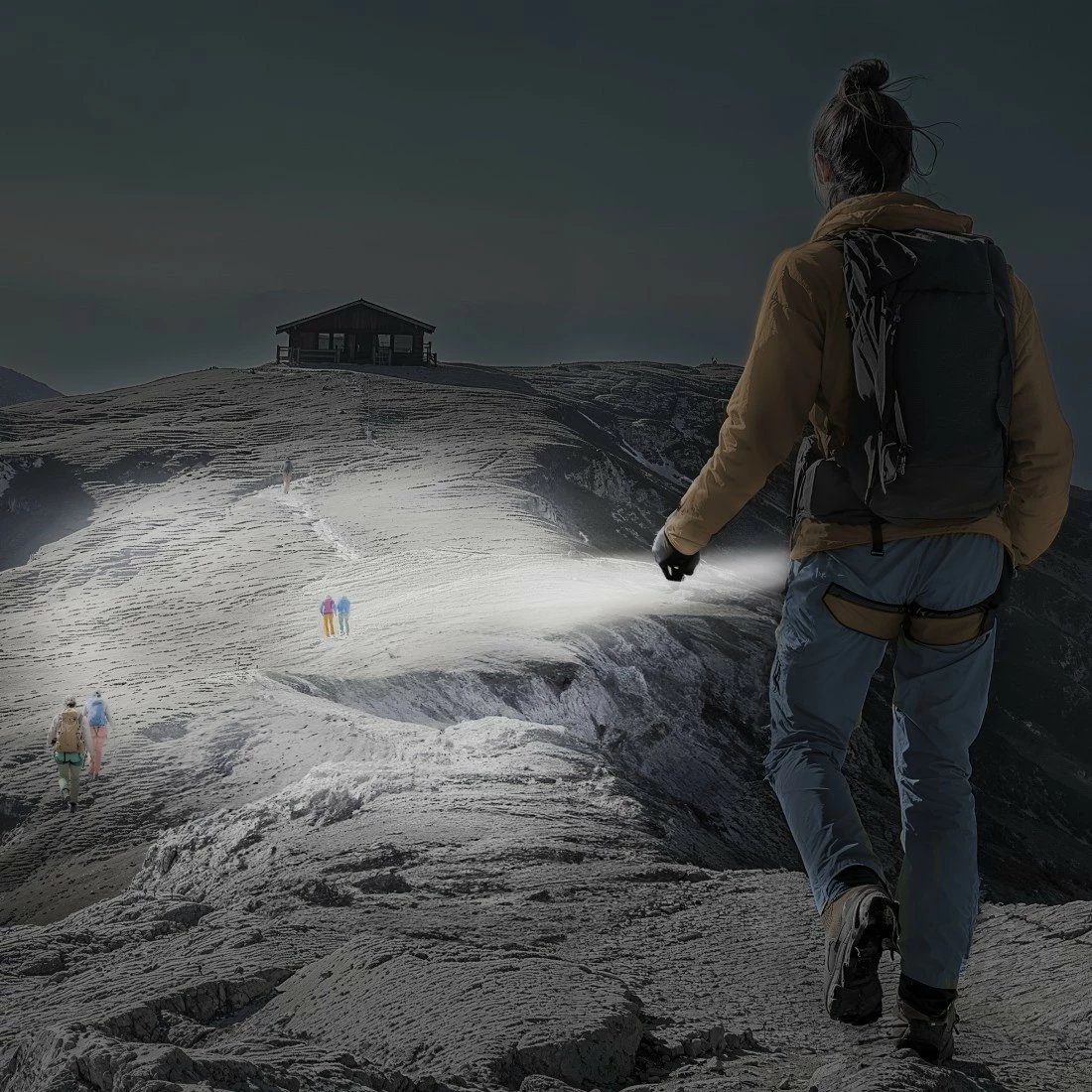 Elektrik dore Hama FLX600 600 lm rreze 250 m IP44 fokus i rregullueshëm 4 modalitete SOS me bateri AAA e zezë