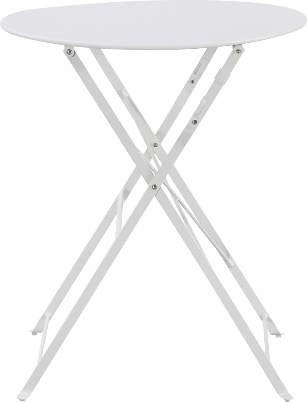 Tavolinë e rrumbullakët për jashtë, palosëse, metalike, e bardhë, SOPHIE FH6336.01, 60x70cm