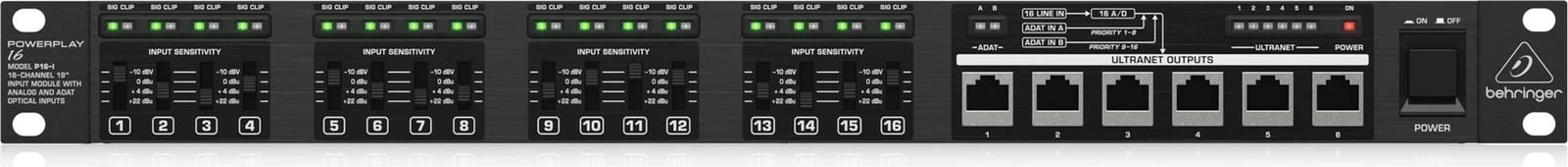 Mikser audio Behringer P16-I, 16 kanale, i zi