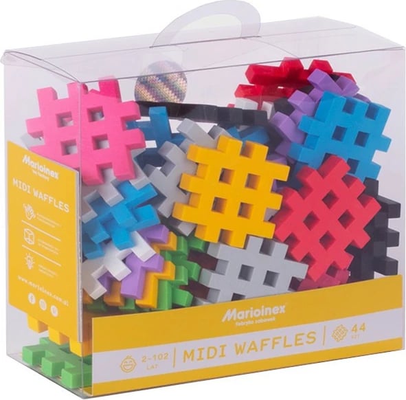 Blloqe ndërtimi Marioinex Waffle Blocks Midi 44 copë, shumëngjyrëshe