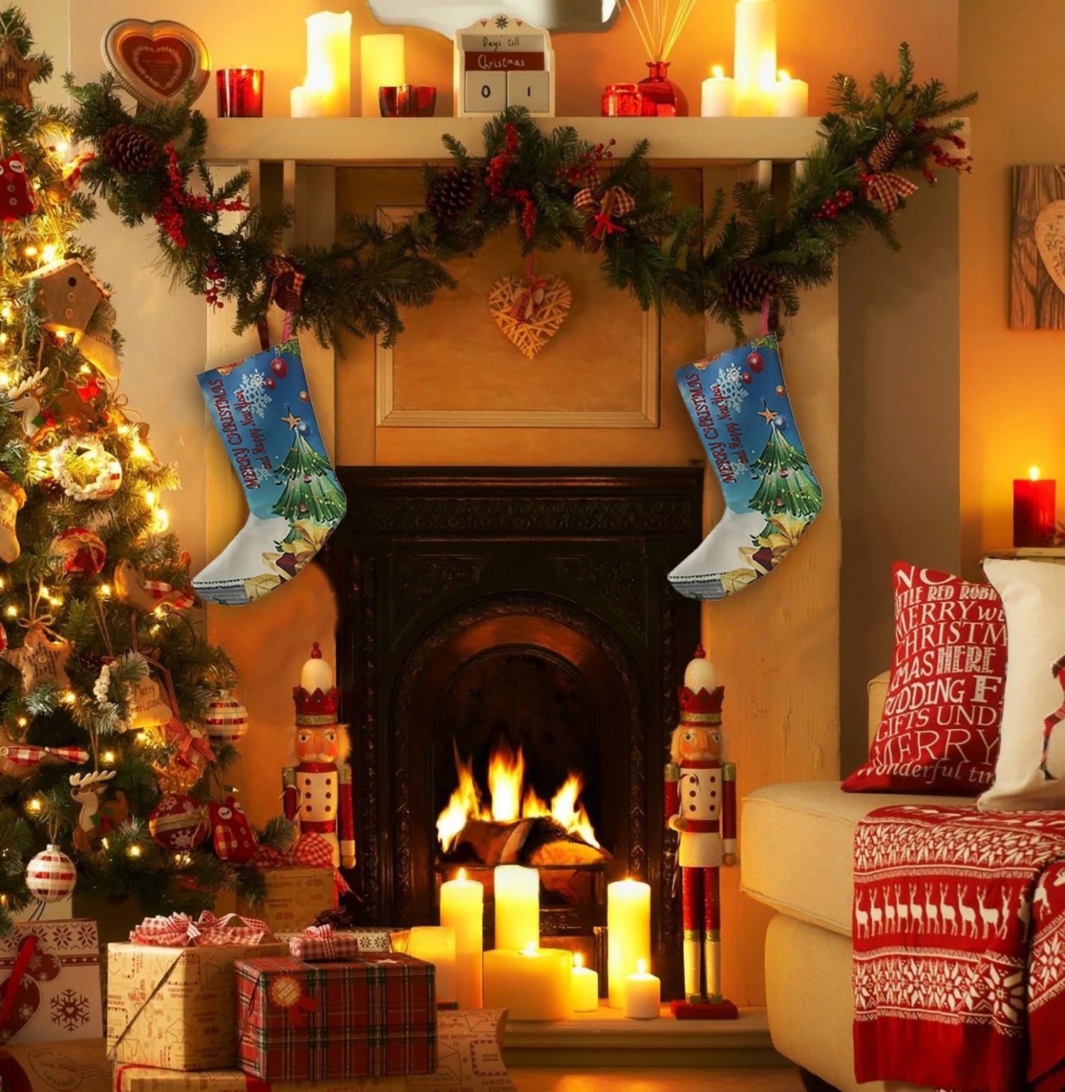 Çorape dekorative, shumëngjyrëshe, Evila Originals, Crp010, 35x18cm