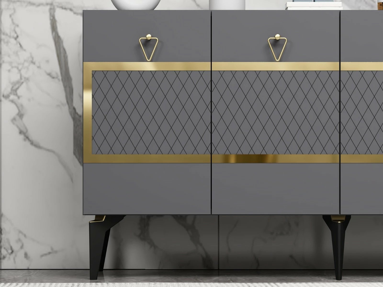 Konsolë Hanah Home, Ipek, anthracite dhe ari