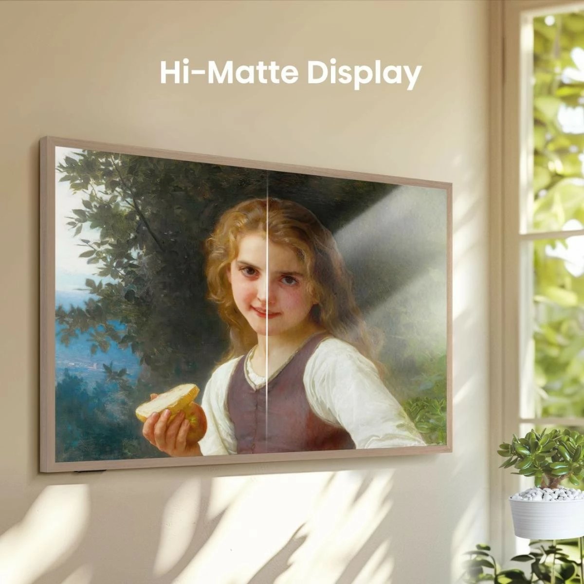 Televizor QLED Hisense CanvasTV S7NQTUK 55 inch, 4K, Smart TV, Art Mode, gold