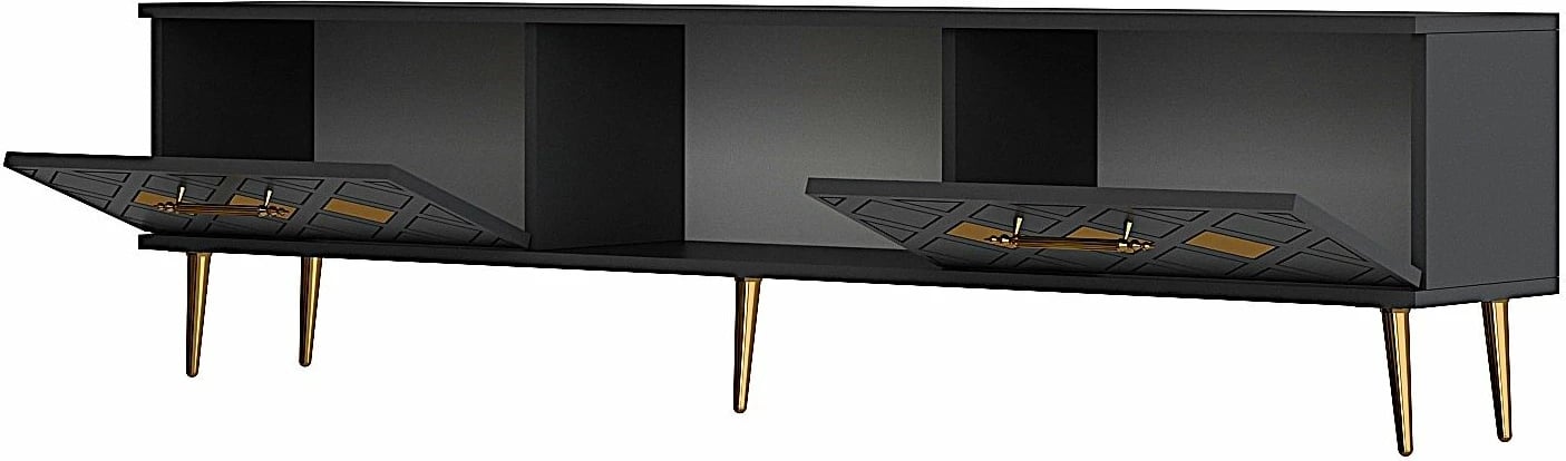 Komodë TV Skye Decor, anthracite, gold