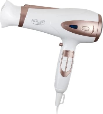 tharëse flokësh, Adler, AD 2248, 2200W, ION, 2 shpejtësi, 3 temperatura, Cool Shot, kabllo 1.8m, me difuzer dhe koncentrator, e bardhë