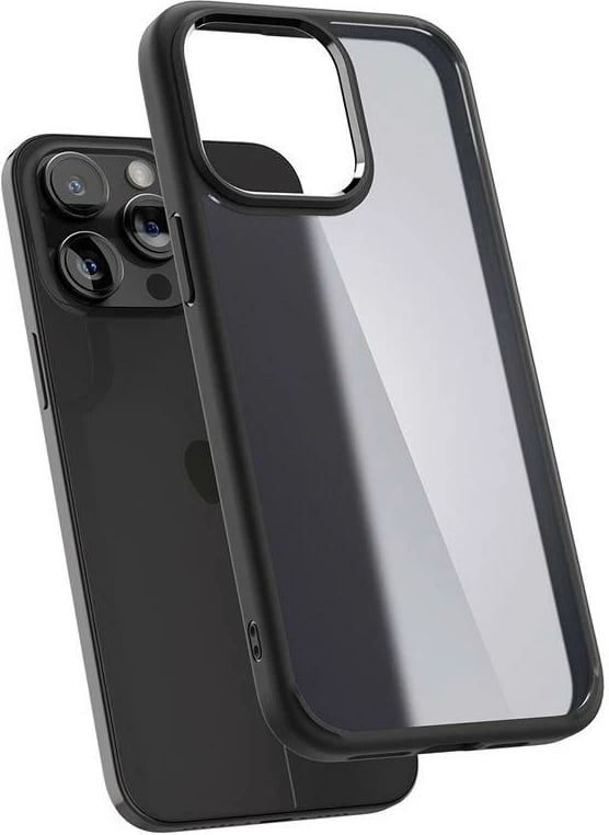 Mbështjellës Spigen Ultra Hybrid për iPhone 15 Pro Max, Transparent, i zi