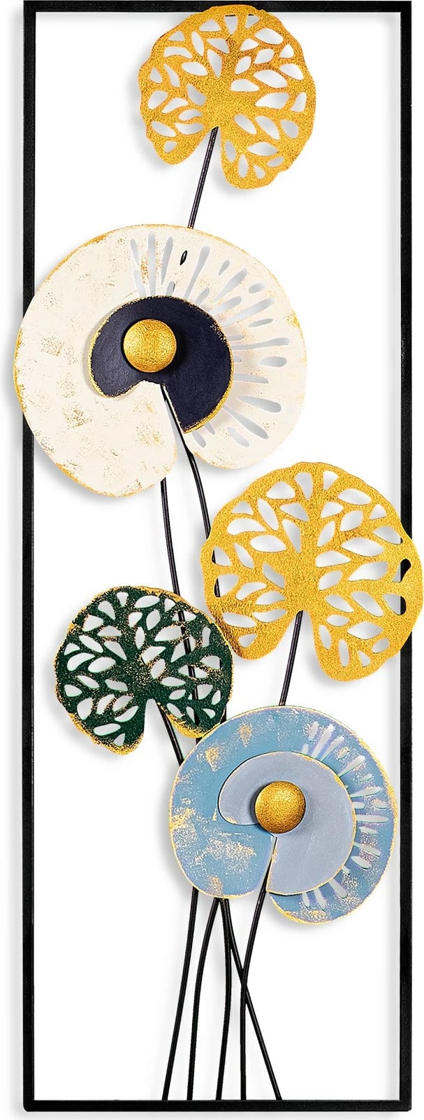 Aksesor dekorativ metalik për mur, Wallity, Grape Vine 3 (3), shumëngjyrësh, 32x90x4cm