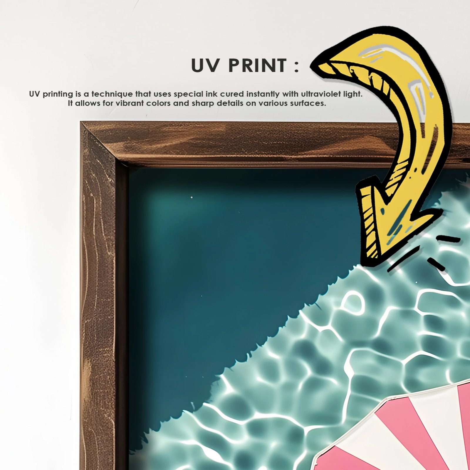 Pikturë dekorative me kornizë MDF, Wallity, GE100-L, shumëngjyrëshe, 35x47x3.5cm