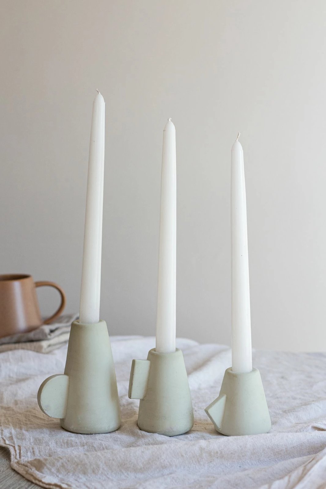 Set qirinjësh me mbajtëse (6 copë), Evila Originals, me dorezë, ngjyrë kaki