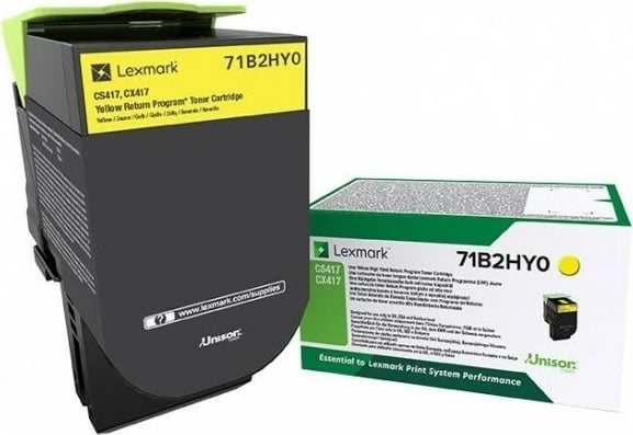 Toner Lexmark 71B2HYO për CS417/CX417/CS517, verdhë