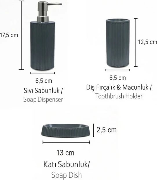 Set banjoje 3 pjesësh, gri, Mijölnir, PZR-047
