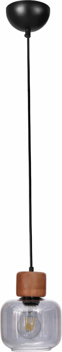 Llambë tavani Opviq, 9069-1, metal, xham, ngjyrë gri, lisi, e zezë