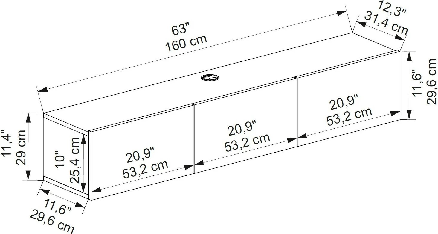Komodë për TV Skye Decor, ngjyrë arre, Denby