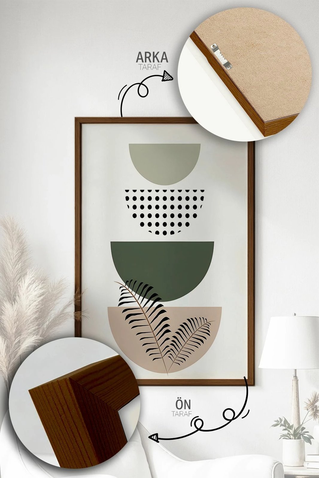 Pikturë dekorative me kornizë (3 copë), Wallity, Artvmodel10-Kahve