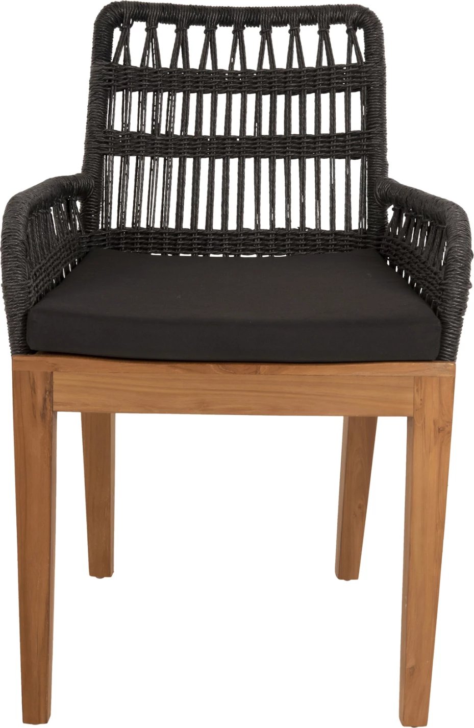 Karrige me krahë Stardom, dru teak, ngjyrë mjaltë, litar i zi, FH9760.03, 57x65x83cm