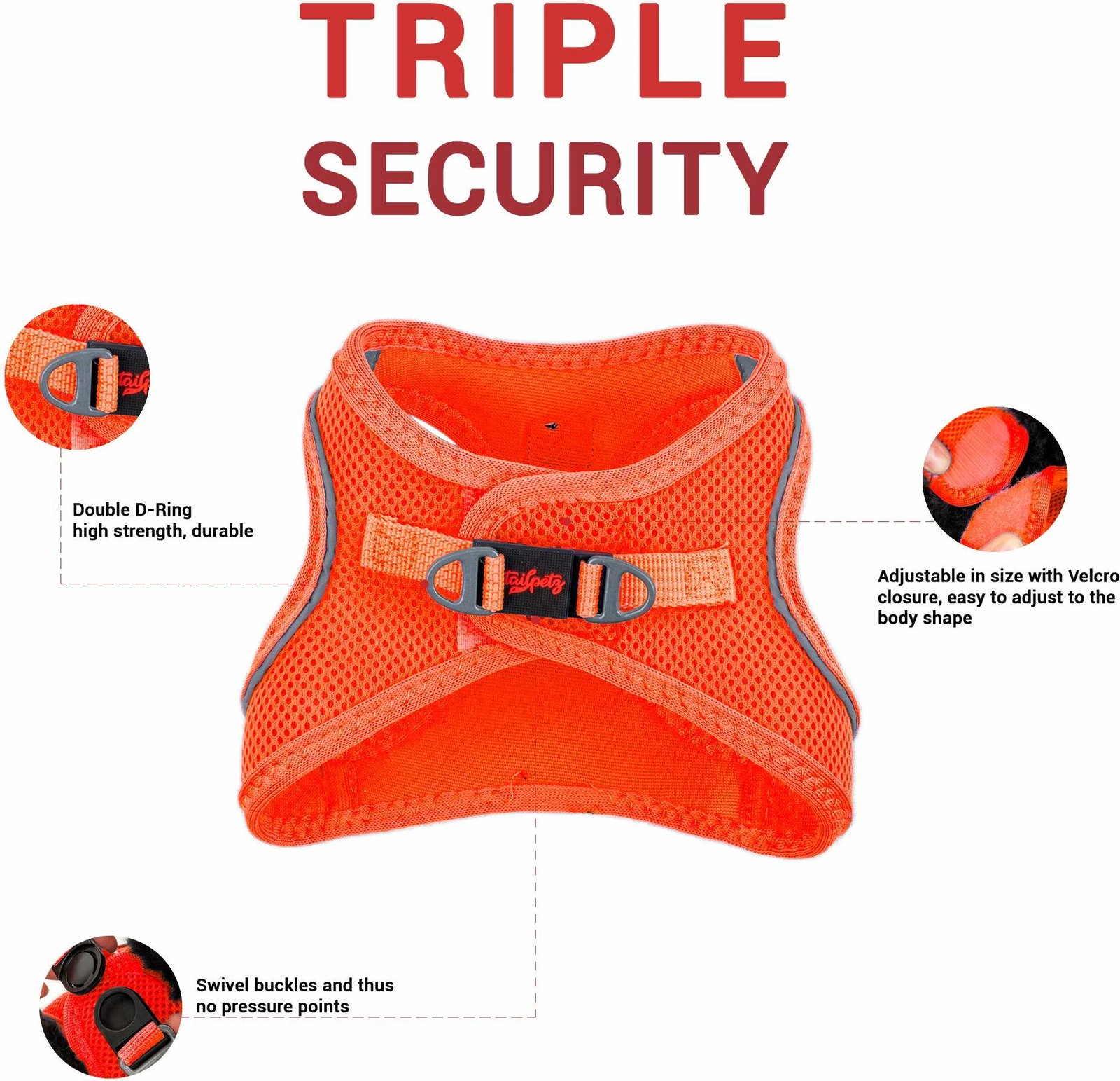 Parzmore për qen, Air-Mesh, ngjyrë portokalli Neo