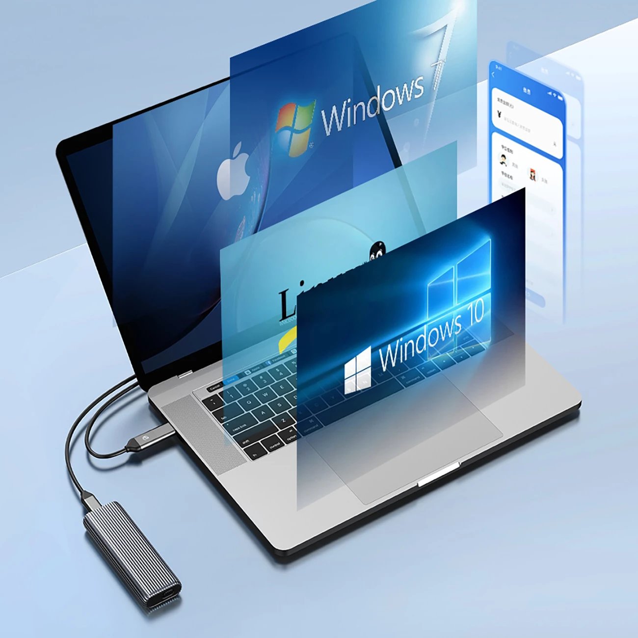 Kasë Orico AM2C3-G2 për M.2 NVMe, USB-C 3.2, Gri