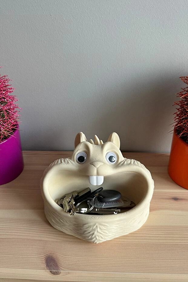 Mbajtëse zbukurimi, formë ketri, ngjyrë bezhë, Evila Originals, 15x13x9cm